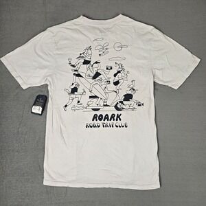 Roark Road Trip Club T-Shirt Men's Small Custom Dyed Premium Tee White‎ NWT